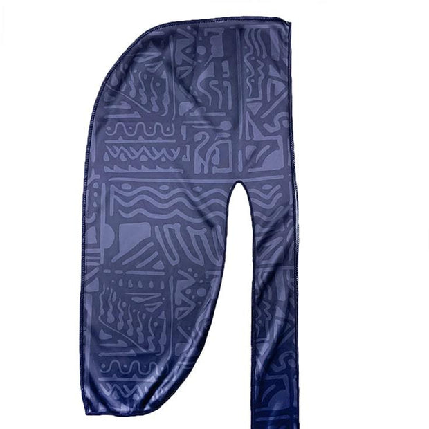 Durag bleu aux motifs Inca